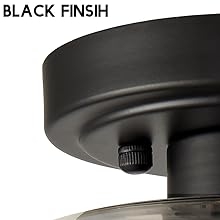 black semi flush mount ceiling light