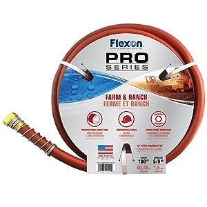 Flexon, garden hose, heavy duty garden hose, rubber garden hose, lightweight garden hose, kink free