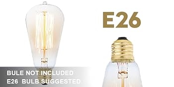 E26 base (Bulb not included)