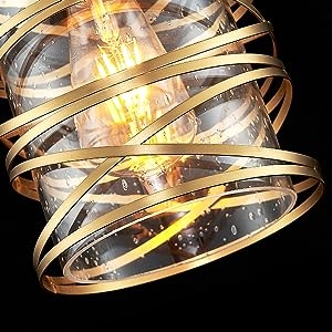 seeded glass pendant light