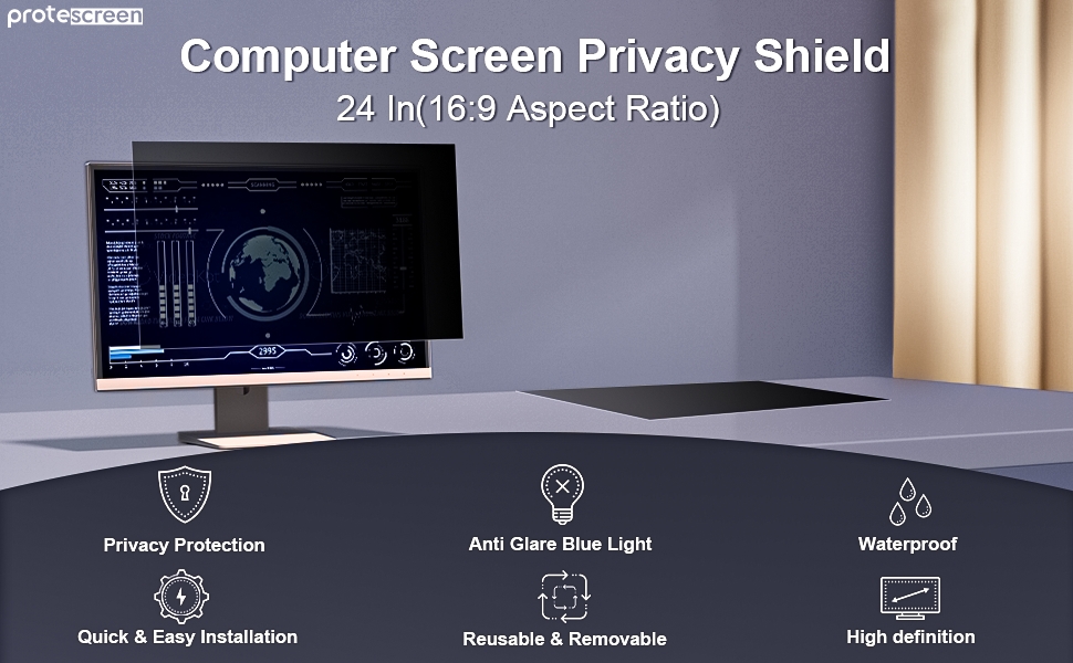 24 inch computer screen privacy filter