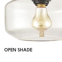 open shade glass ceiling light