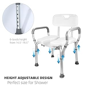shower chair with arms and back