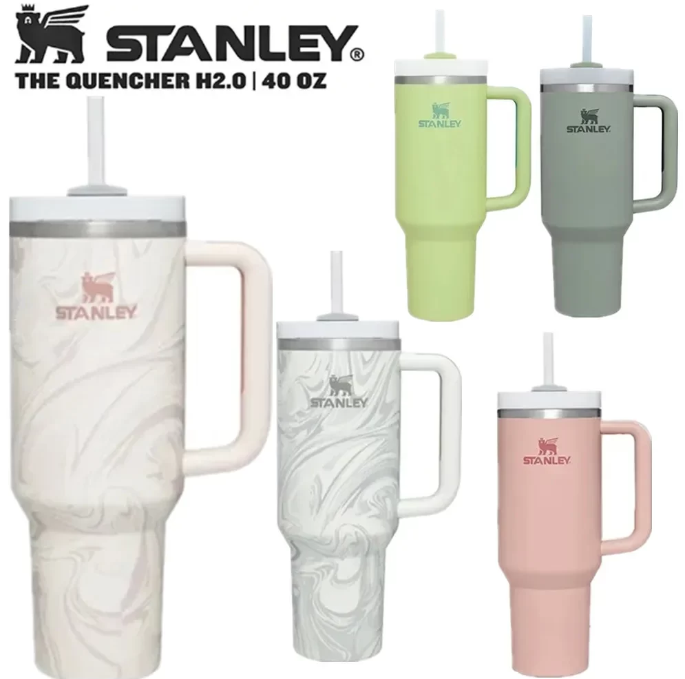 Stanley Tumbler with Handle Straw Lid Stainless Steel 30oz/40oz Vacuum  Insulated Car Mug Double Wall